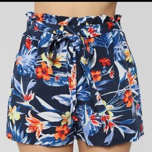 Fashion Nova Island Adventure Tie Waist Shorts